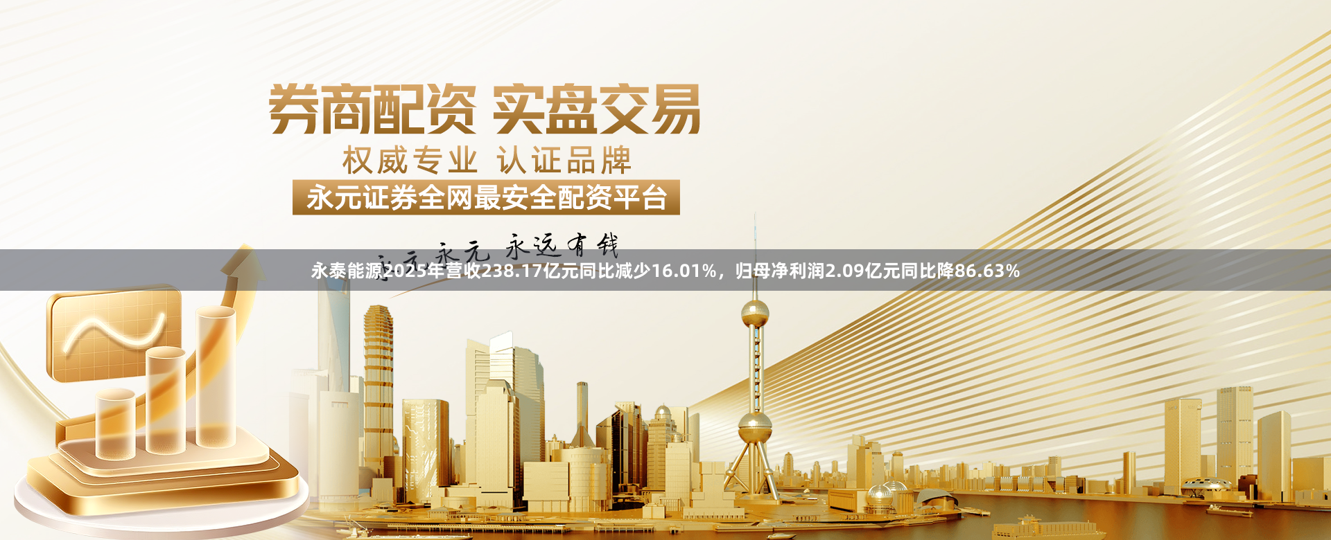 永泰能源2025年营收238.17亿元同比减少16.01%，归母净利润2.09亿元同比降86.63%